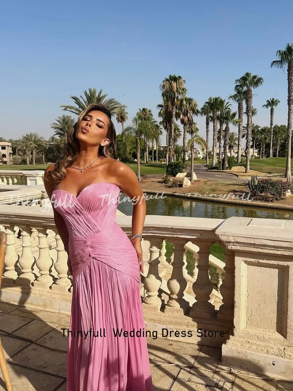 Thinyfull Mermaid Prom Dress Sweetheart Sleeveless Pleat Arab Evening Party Dresses Floor-Length Dress Robe De Soirée Customized image 3