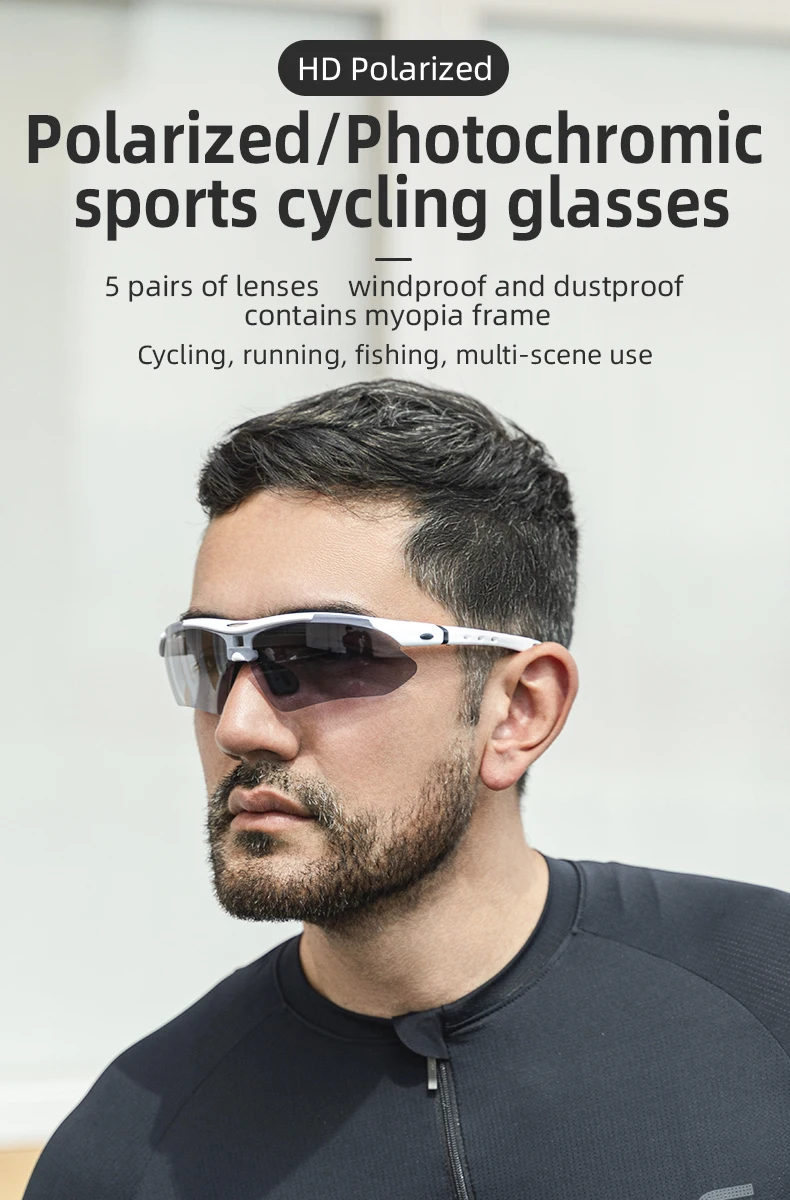 ROCKBROS Fahrrad Brille Photochrome Radfahren Sport Sonnenbrille Brillen Männer Frauen UV400 Outdoor MTB Rennrad Brille Gläser – Detail 2