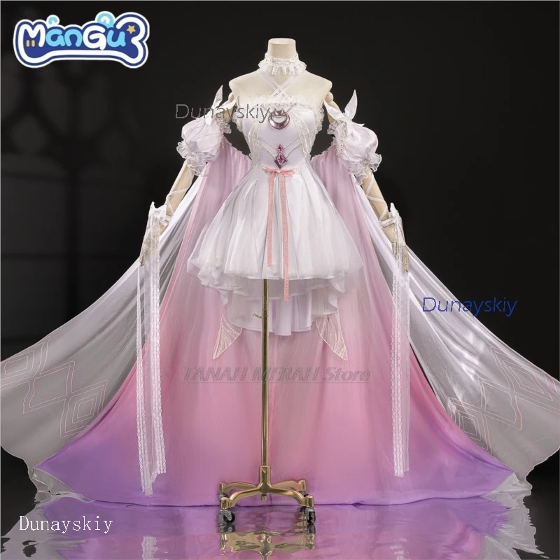 أزياء تنكرية للنساء من disfraz Damselette Columbina أزياء تنكرية للعبة Genshin Impact التأثيرية فستان أنيمي للنساء