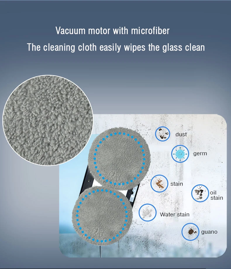 Low Defect Rate Spray Water Borderless Turn Back with Remote Control Faster Cleaning Speed Window Cleaner Robot Vacuum Glass