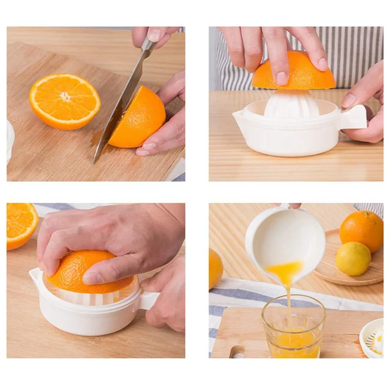 4X Manual Lemon Squeezer, Orange Juice Squeezer, Citrus Orange Manual Hand Juicer Lid Rotation Press Anti-Slip Reamer-A54Q
