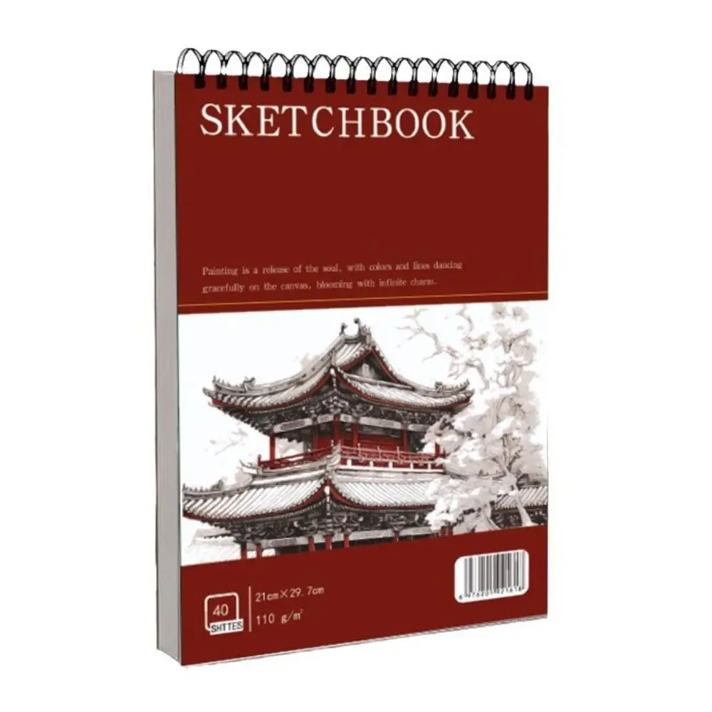 Premium 40 Sheets A4 Coil Sketchbook 110gsm Spiral Bound Thick Drawing Paper Acid Free Thickened Artist Sketch Pad Oil Painting