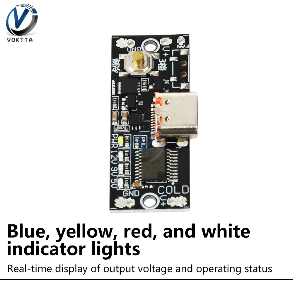 PD2.0 PD3.0 QC3.0急速充電デコイ 5V 9V 12V調整可能冷却ファンメインコントロールボード デュアル出力ポート スイッチ付きType-C
