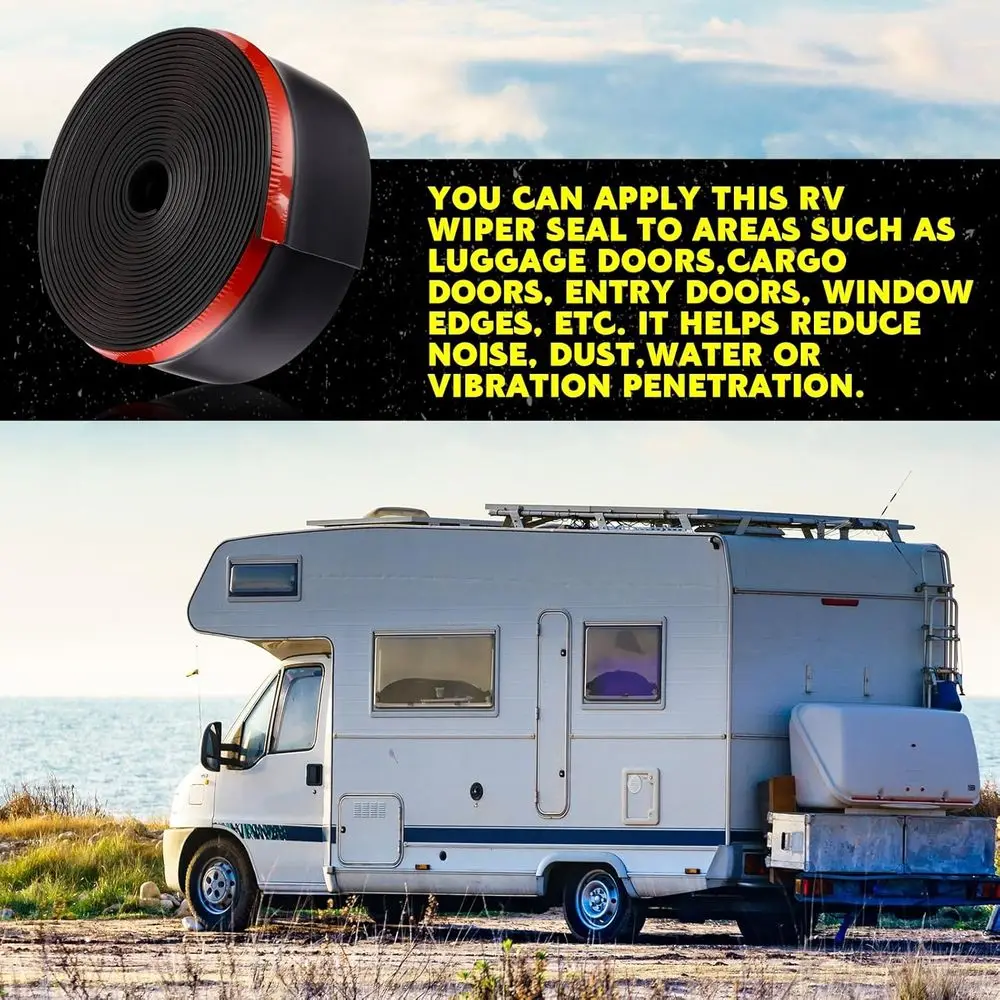 المطاط RV الشريحة خارج الختم الطقس تجريد ممسحة الأختام مع شريط لاصق شاحنة سوداء تجريد العربة المطاط الشريحة خارج الختم ل