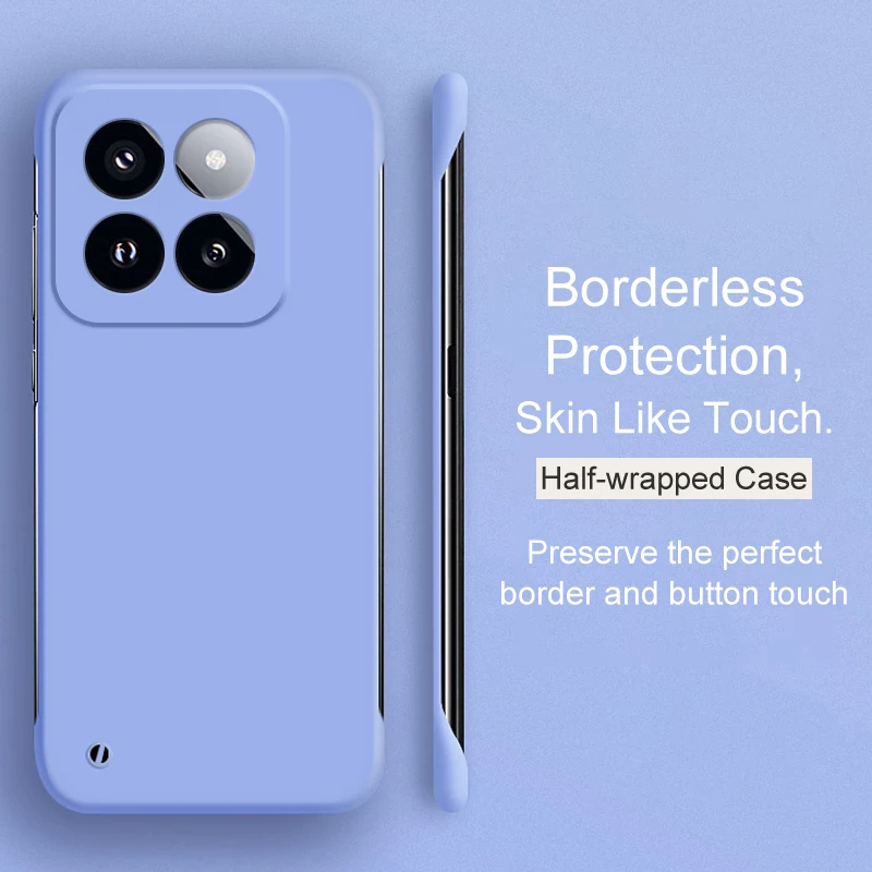 Ultra-Thin Candy Color Borderless PC Hard Case For Xiaomi Mi 14 13 13T 12 12X 12S 11 11T 11i 11X Pro Lite Ultra Back Cover Coque