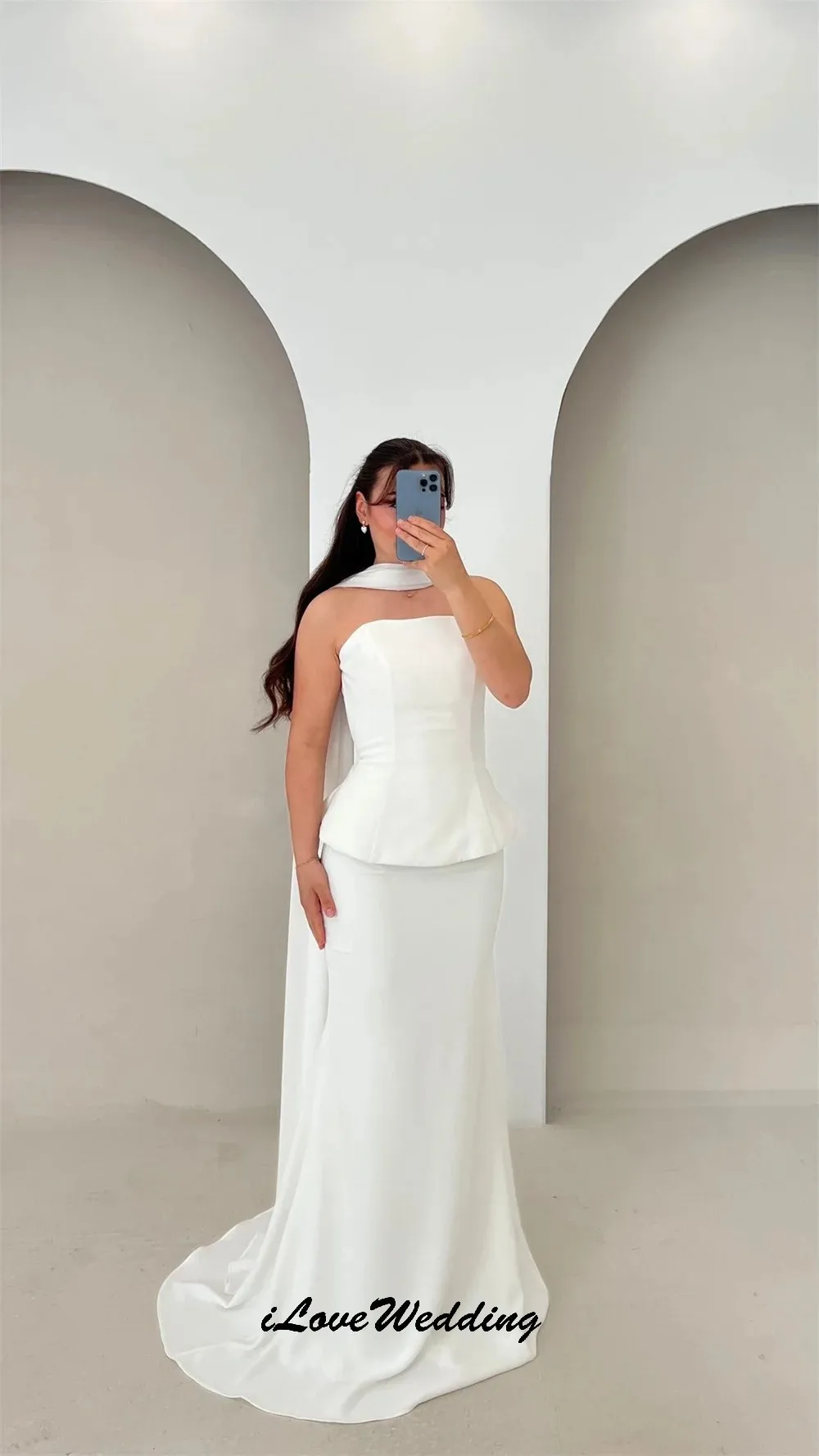 

Белые платья для выпускного вечера без рукавов по индивидуальному заказу, элегантное свадебное платье без бретелек для женщин, вечернее платье со шлейфом и лентами