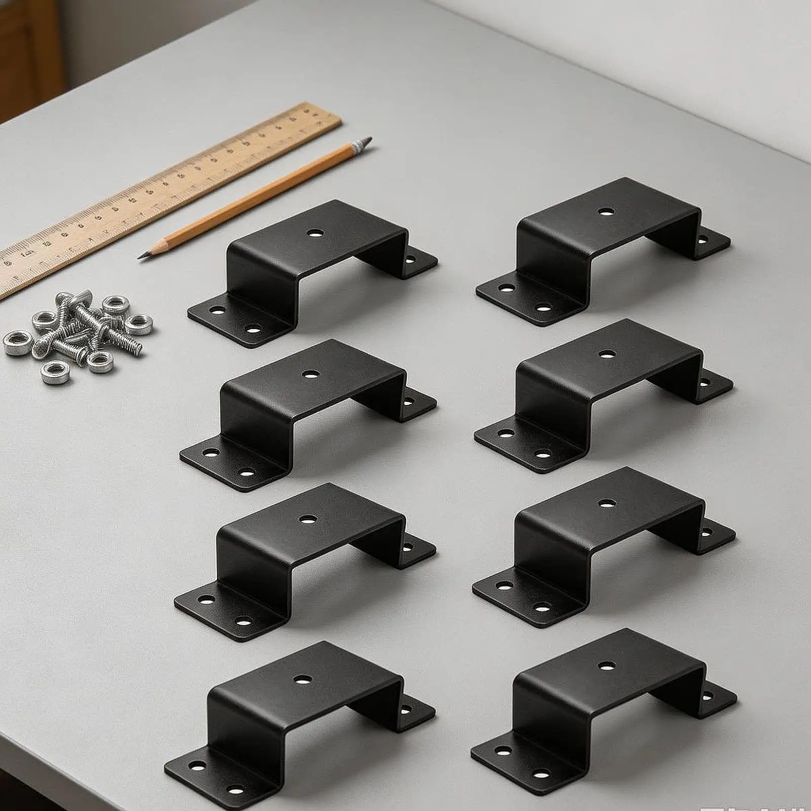 Heavy Duty Trailer Stake Pocket Bracket for 2x4 Lumber Carbon Steel Black Coating Easy Bolt on Installation