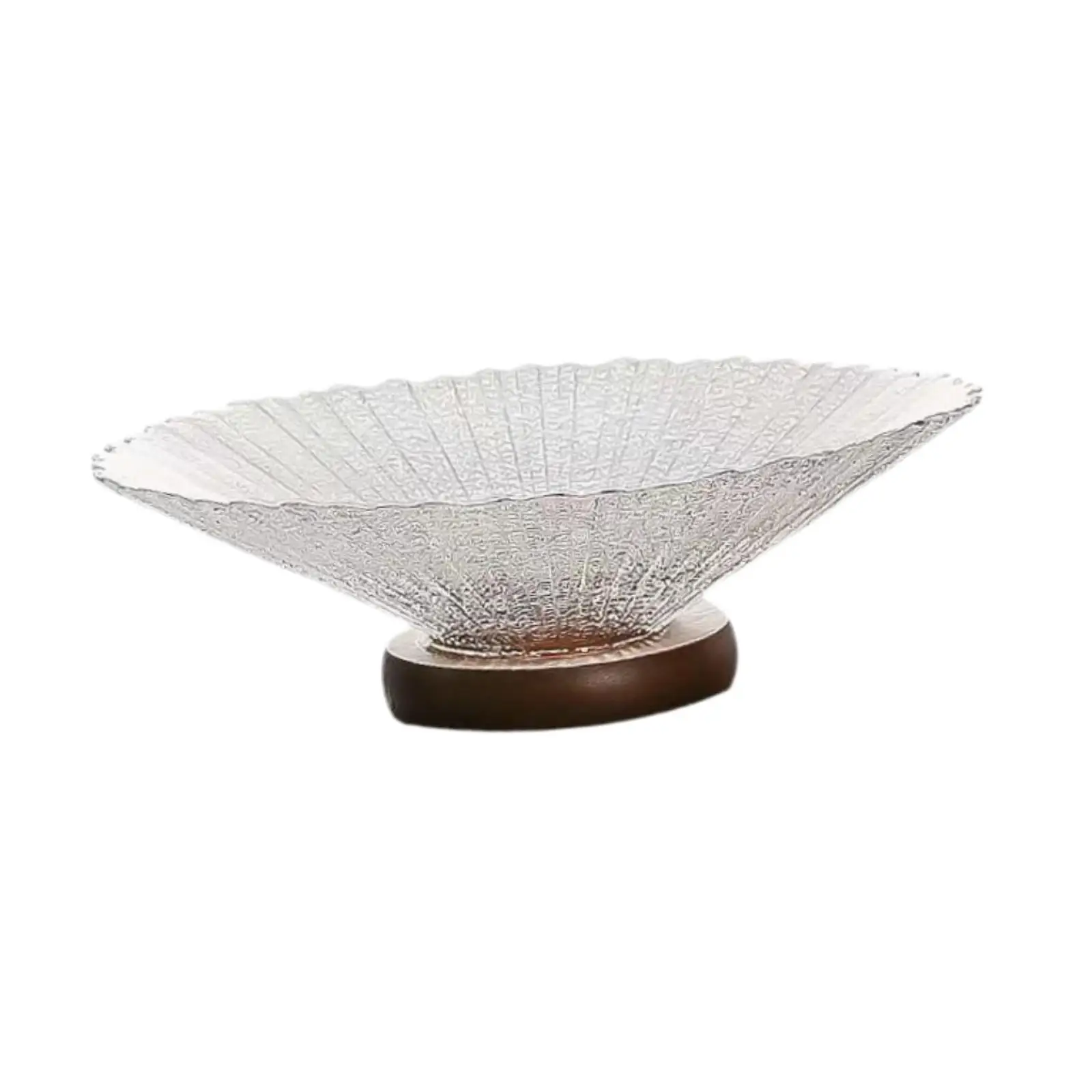 

Fruit Bowl with Wooden Base Elegant Portable Candy Plate for Kitchen Counter Dining Room Coffee Table Breads Snacks Countertop