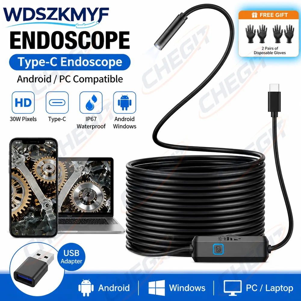 camera-endoscopica-ip67-a-prova-d'Agua-nova-com-6-leds-usb-android-70mm-tipo-c-flexivel-para-inspecao-e-reparo-automotivo-borescopio-para-celular-e-pc