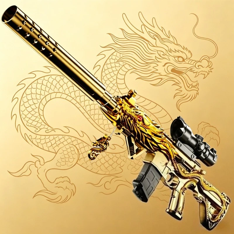 

2026 New Golden Dragon Soft Bullet Toy Blaster with Optical Accessory for Kids