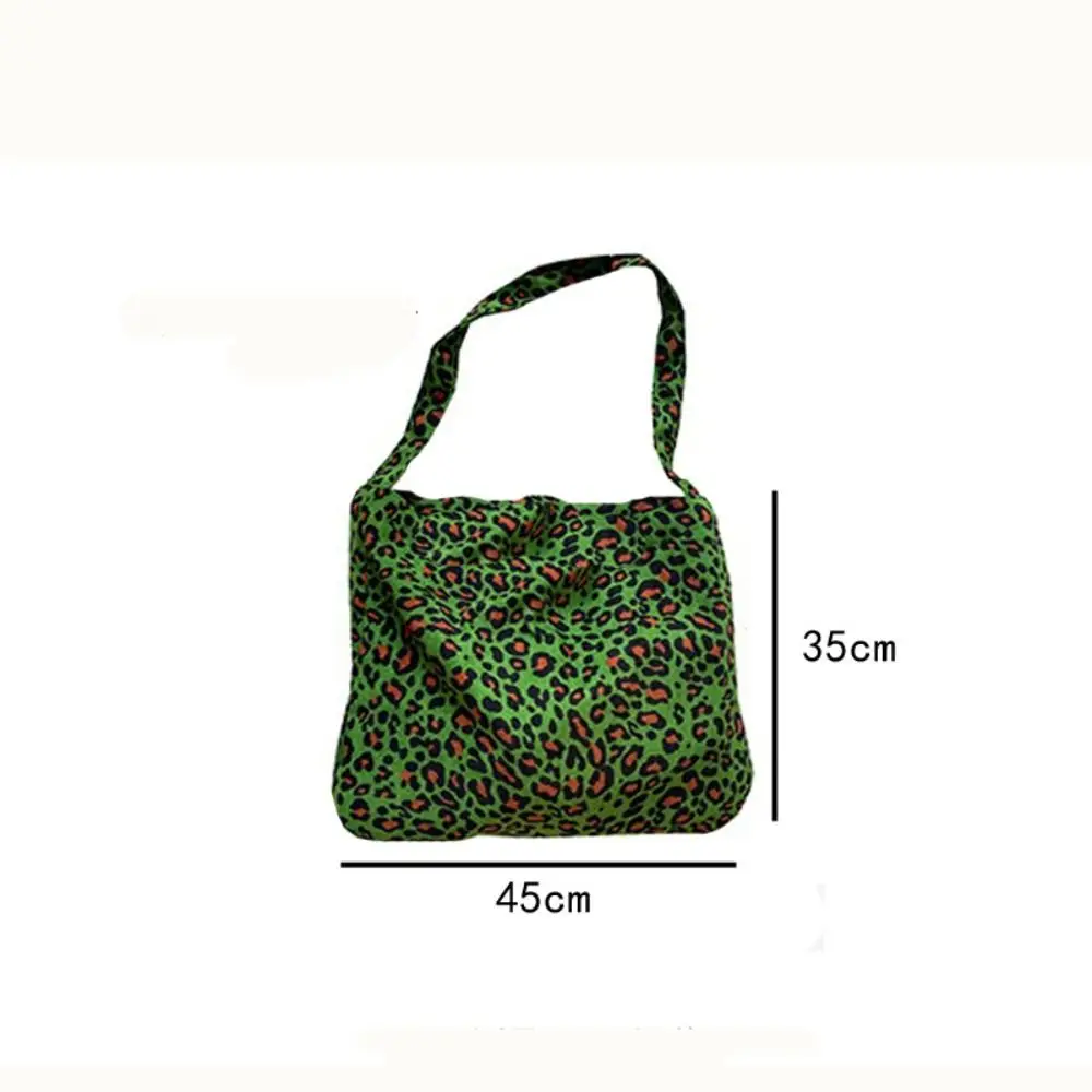 Leopard Print Women\'s Corduroy Shoulder Bag Large Capacity Ladies Tote Shopper Bags Handbags Vintage Female Chest Crossbody Bag