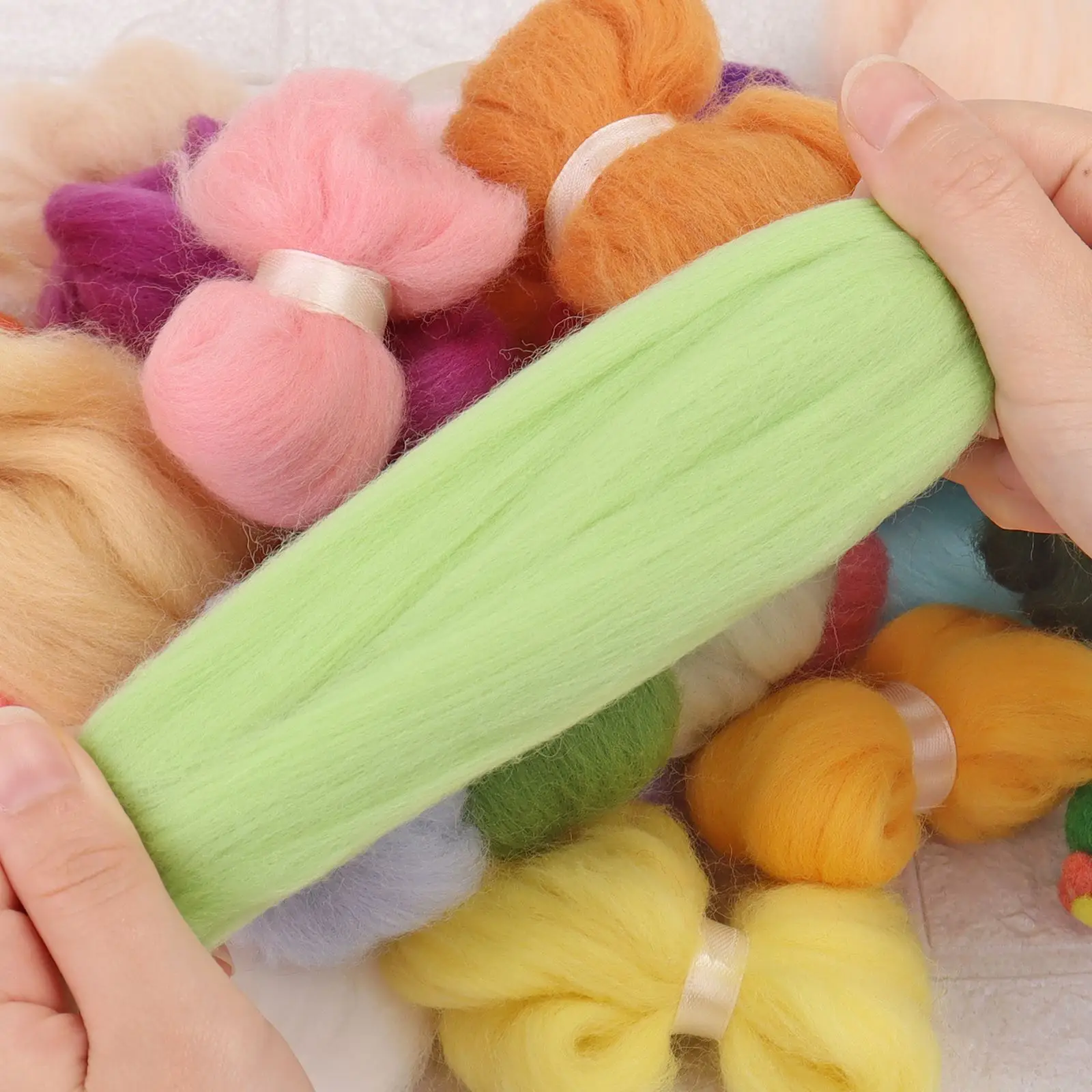 5g/Bag Multicolor Wool Felting DIY Cactus Ornament Felt Toys Craft Basic Materials Sheep Wool Felting Handmade Poke Tools