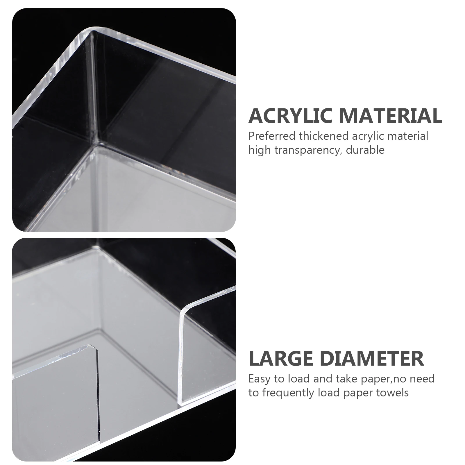 

Modern Square Tissue Box Thick Acrylic Material Multi-Purpose Napkin Case for Office Mall Restaurant Table Decoration