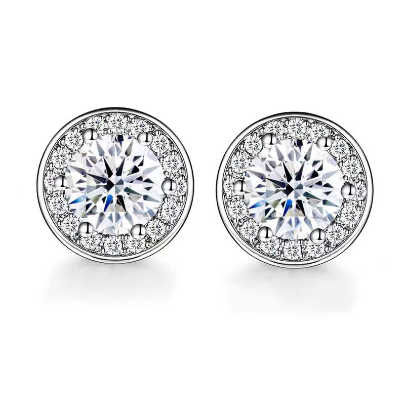 

Пара мужских серег с муассанитом s925, элегантные и шикарные, супер блестящие, 2 карата*2, подходят для пар, серьги в подарок для вечеринки