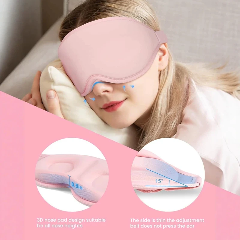 3D Sleeping Eye Mask Travel Rest Aid Eye Cover Patch Paded Soft Sleeping Mask Blindfold Eye Relax Massager view 3