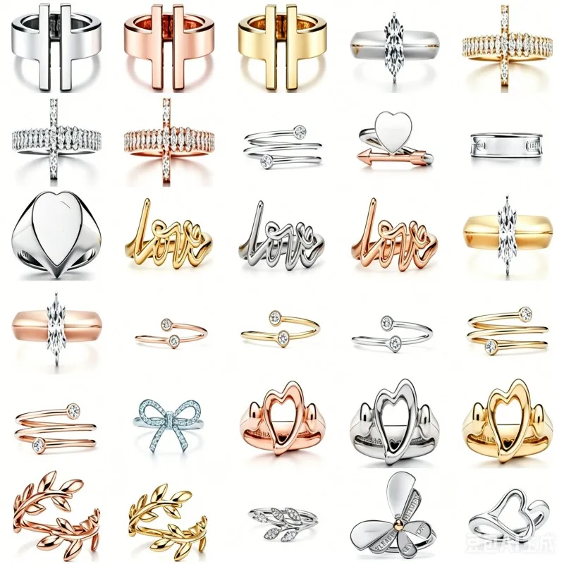 

New personalized trendy versatile fashionable business casual high-quality version leaf-shaped love ring