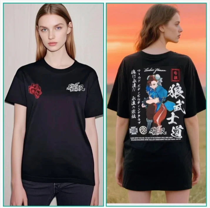

Street Fighter Chun-Li Ryu Printed Y2K New Couple Cotton T-Shirts Men Women Streetwear Casual Harajuku Retro Unisex Tee Top