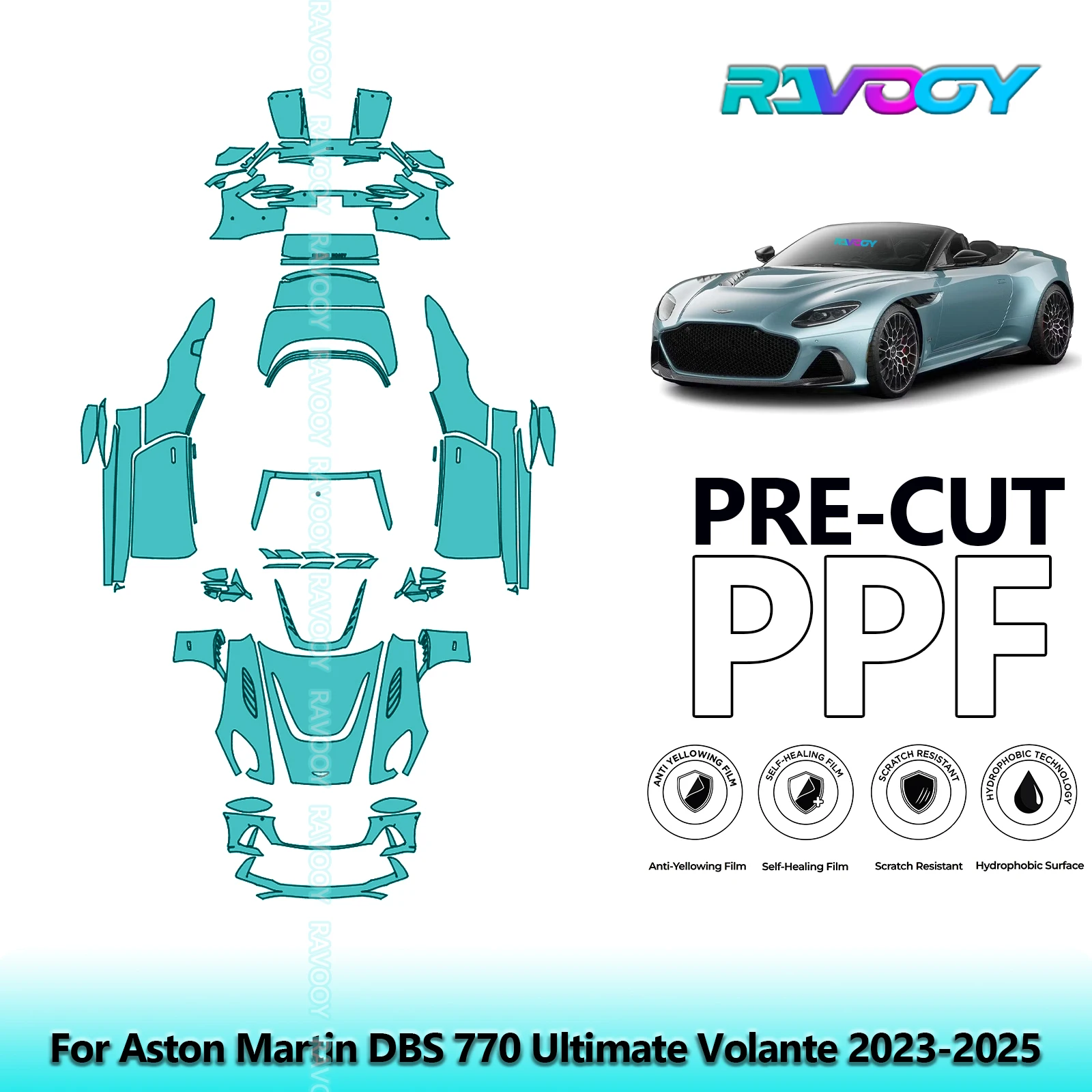 

Full Vehicle Clear Bra Precut PPF Paint Protection Film For Aston Martin DBS 770 Ultimate Volante 2023-2025