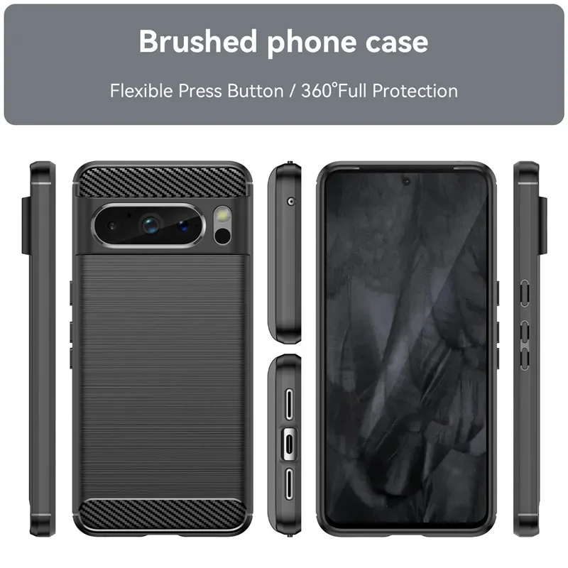 For Google Pixel 2 3 3A 4 4A 5G 5 XL Cases Carbon Fiber Soft TPU Matte Silicone Phone Cases For Pixel 6 6A 7 7A 8 Pro Back Cover