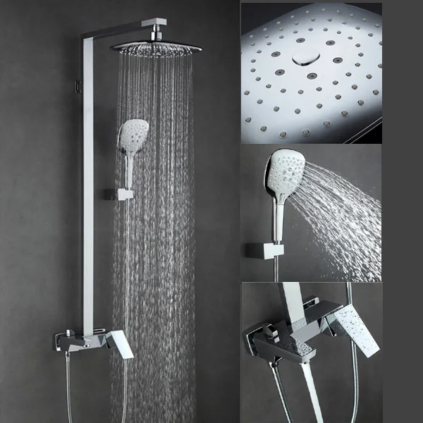 

Modern Stainless Chrome Shower Faucet Set For Bath Rain,luxury Customizable Column Rainfall Shower Head Set