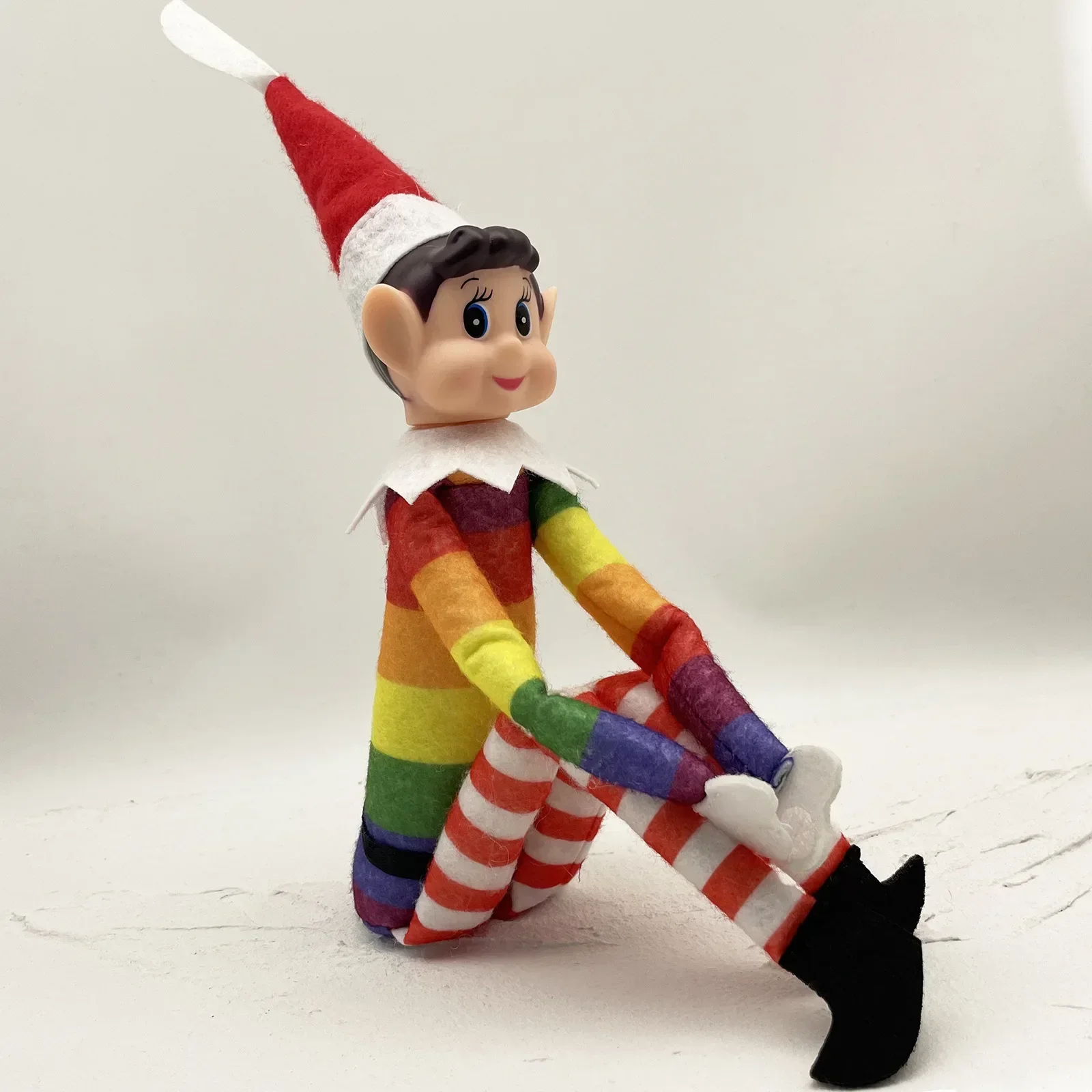 2024 Christmas Ornaments New Rainbow Seated on Bookshelf Decoration  Whimsical Christmas Elf Home Decoration Accessories