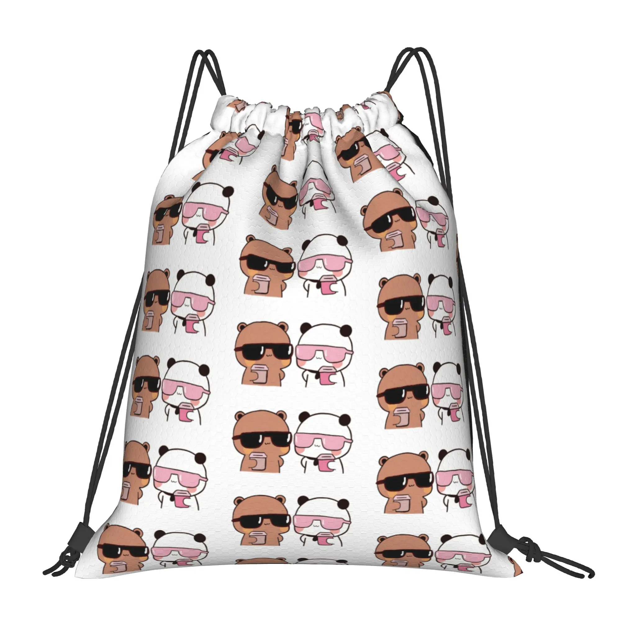 Dudu Bubu Drawstring Bag Drinking Coffee Fashion Travel Backpack For Men Foldable Sackpack String Bags