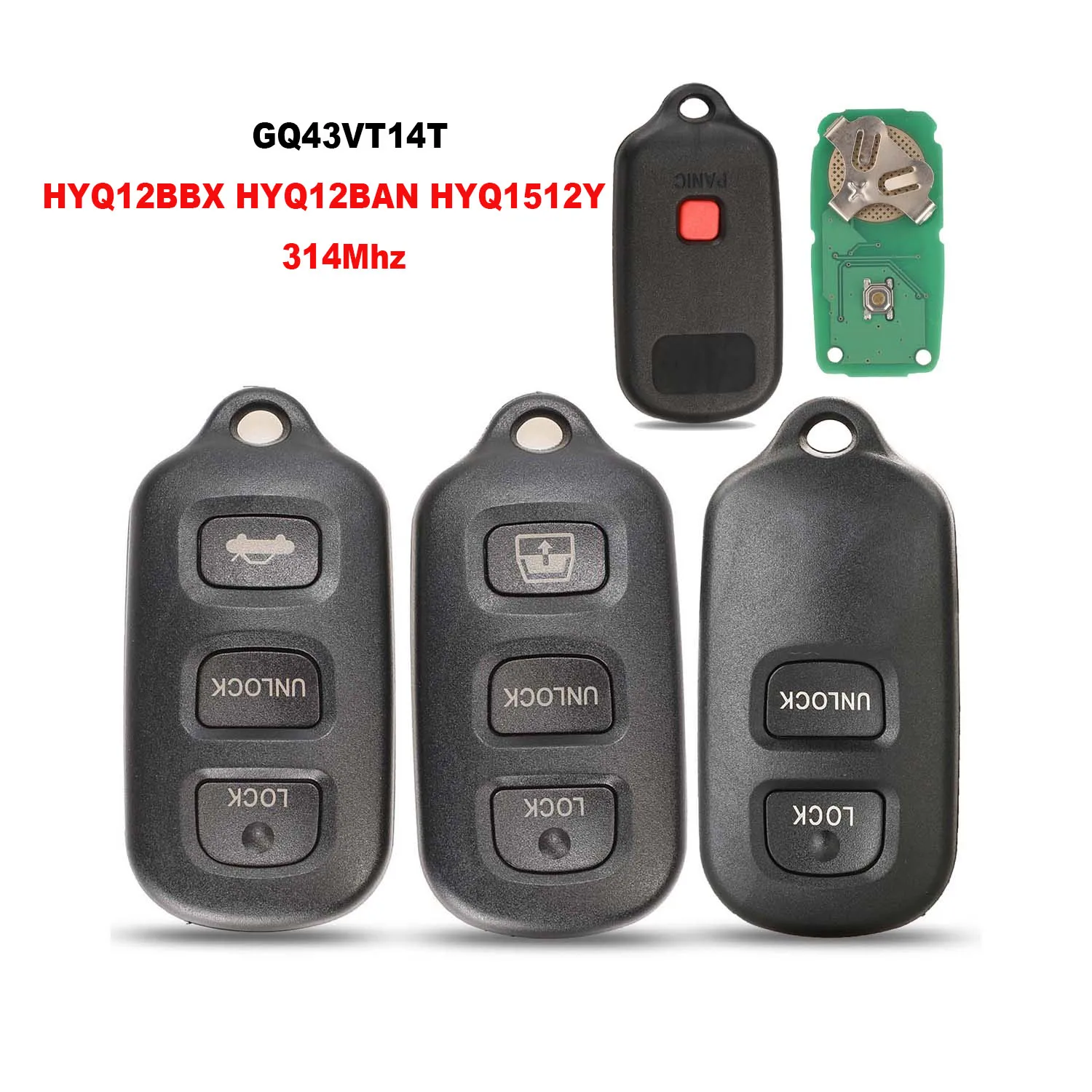 jingyuqin Remote GQ43VT14T HYQ12BBX Car Key For TOYOTA Cruiser Camry Celica Echo Highlander 4Runner Sequoia Avalon Rav4 Tundra