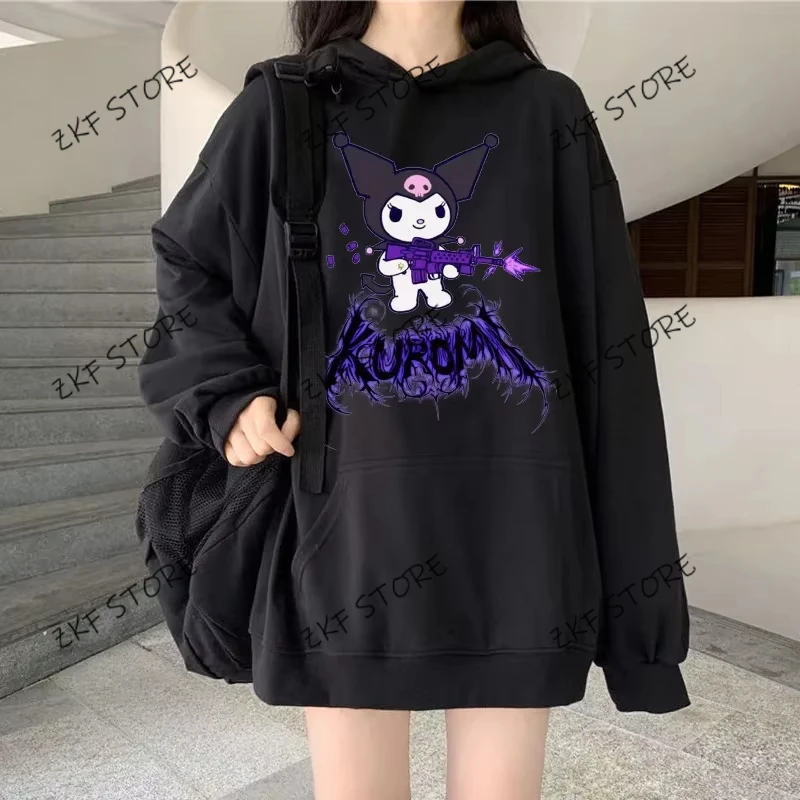 

Cute Anime Sanrio Kuromi Cute Women's Hoodie casual loose couple’s Sweatshirt Outdoor Sports Leisure Pullover women‘s sweater