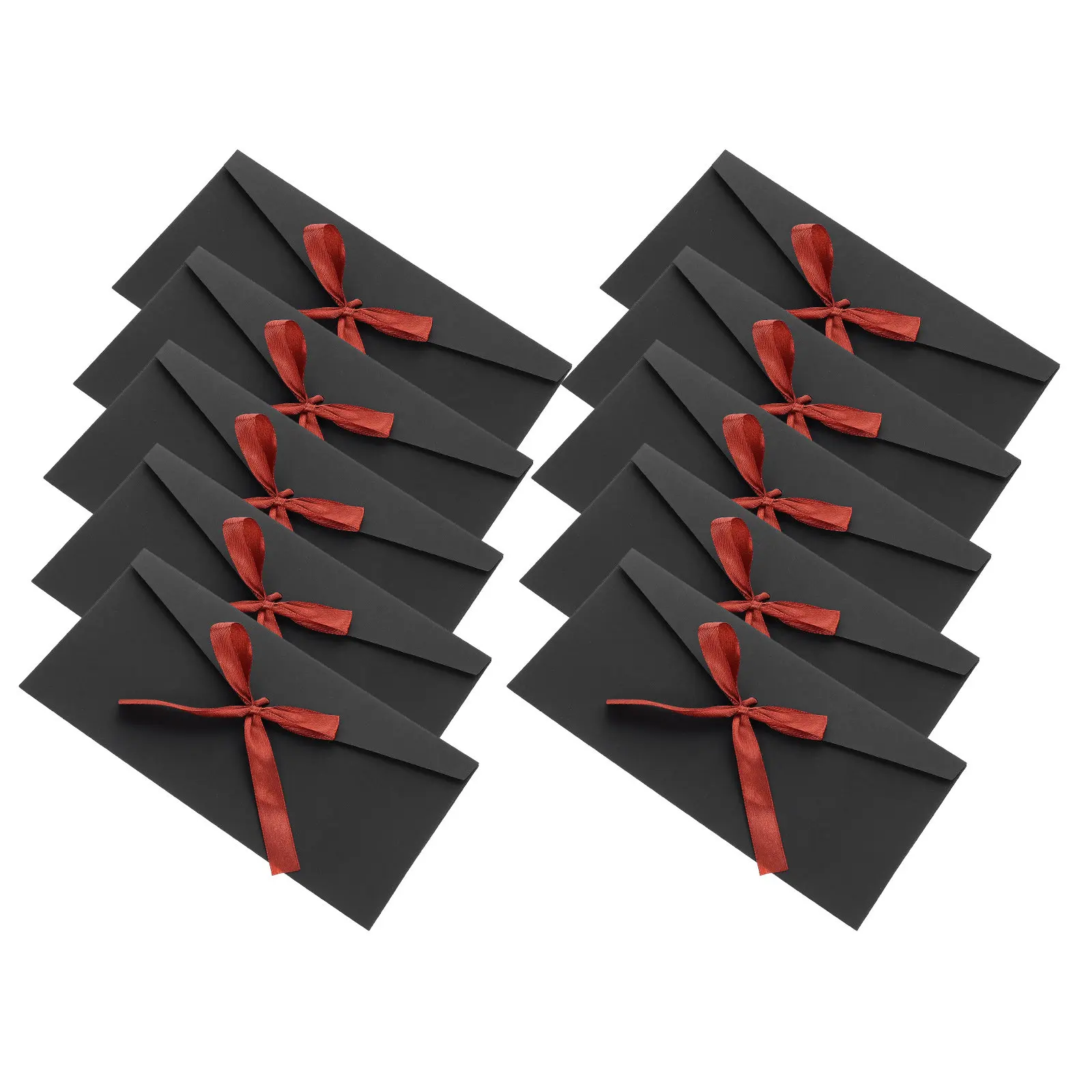 

10Pcs Kraft Invitation Envelopes Bowknot Binding Design Elegant Kraft Paper Envelope for Invitation Cards Gift Card Envelopes