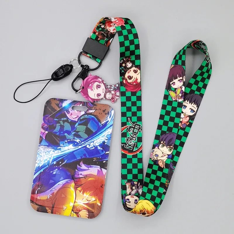 Hot Anime Demon Slayer Card Holder Kawaii Tanjirou Nezuko Card Protective Sleeve Cartoon Zenitsu Inosuke Model Card Holder Gifts