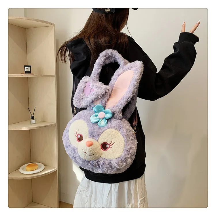 Disney Plush Tote Bag Kawaii StellaLou LinaBell Cute ShellieMay Duffy Cartoon Hand-held Crossbody Storage Bag Anime Accessories