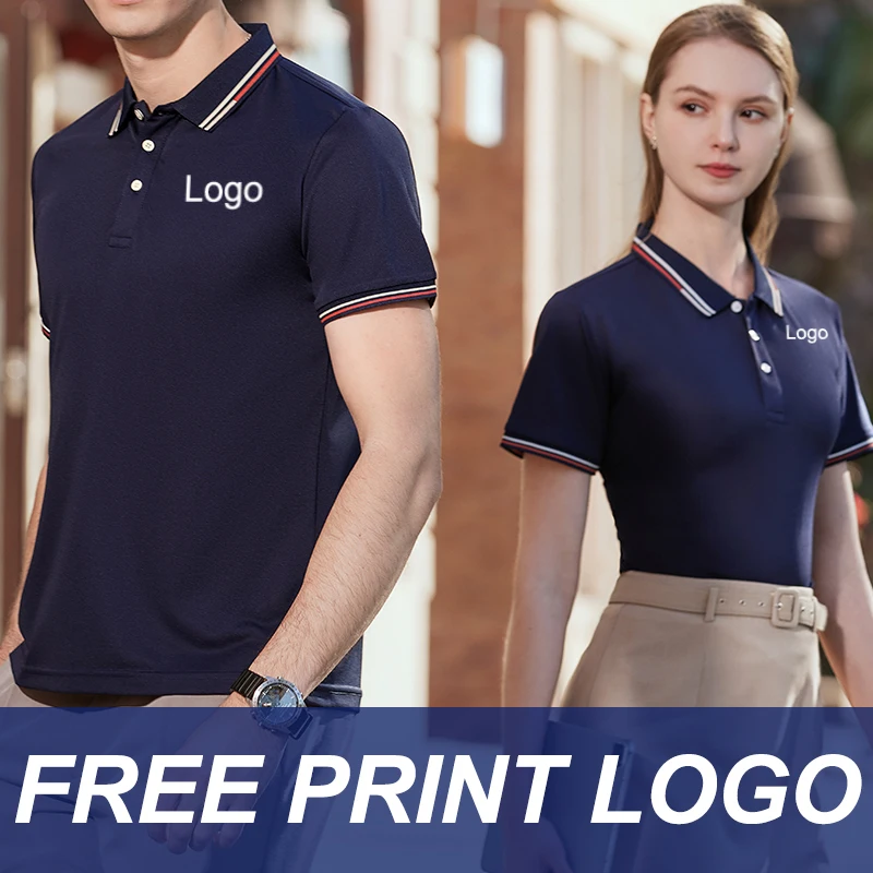 

New Summer Embroidered Logo Custom Polo Shirt Men Printing High Quality Men's Short Sleeve Breathable Business Casual Polo-shirt