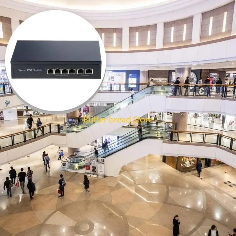 W89C Metal Gigabit POE Switching 4 Port 48V Power Over Ethernet Suitable For Surveillances Systems Home Office Industrial Use
