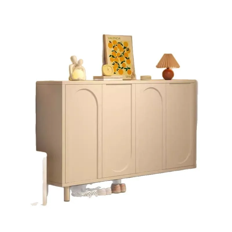 

The shoe cabinet is integrated into the home, and the entrance is small, simple and large-capacity locker with door.