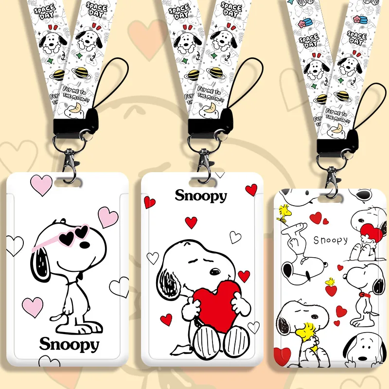 

Snoopys Card Case Student Campus Card Cartoon Cute Children Pick-up Drop-off Protective/bus/subway/meal/work Cards Case Gifts