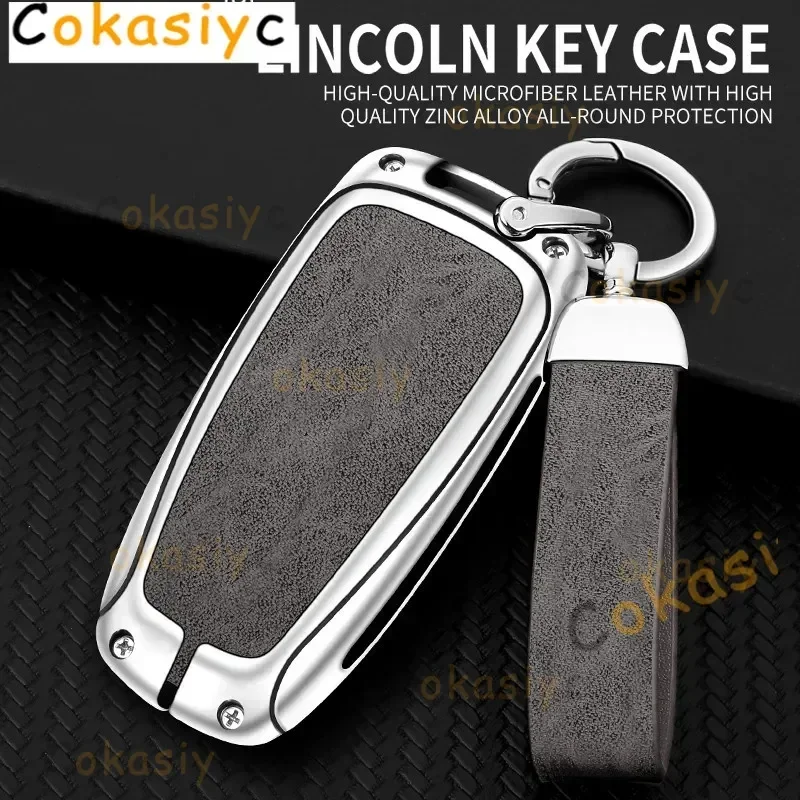 Funda para llave de coche de 4 botones para Lincoln Continental MKC MKZ Navigator 2017 2018 2019 2022, accesorios protectores para llaves