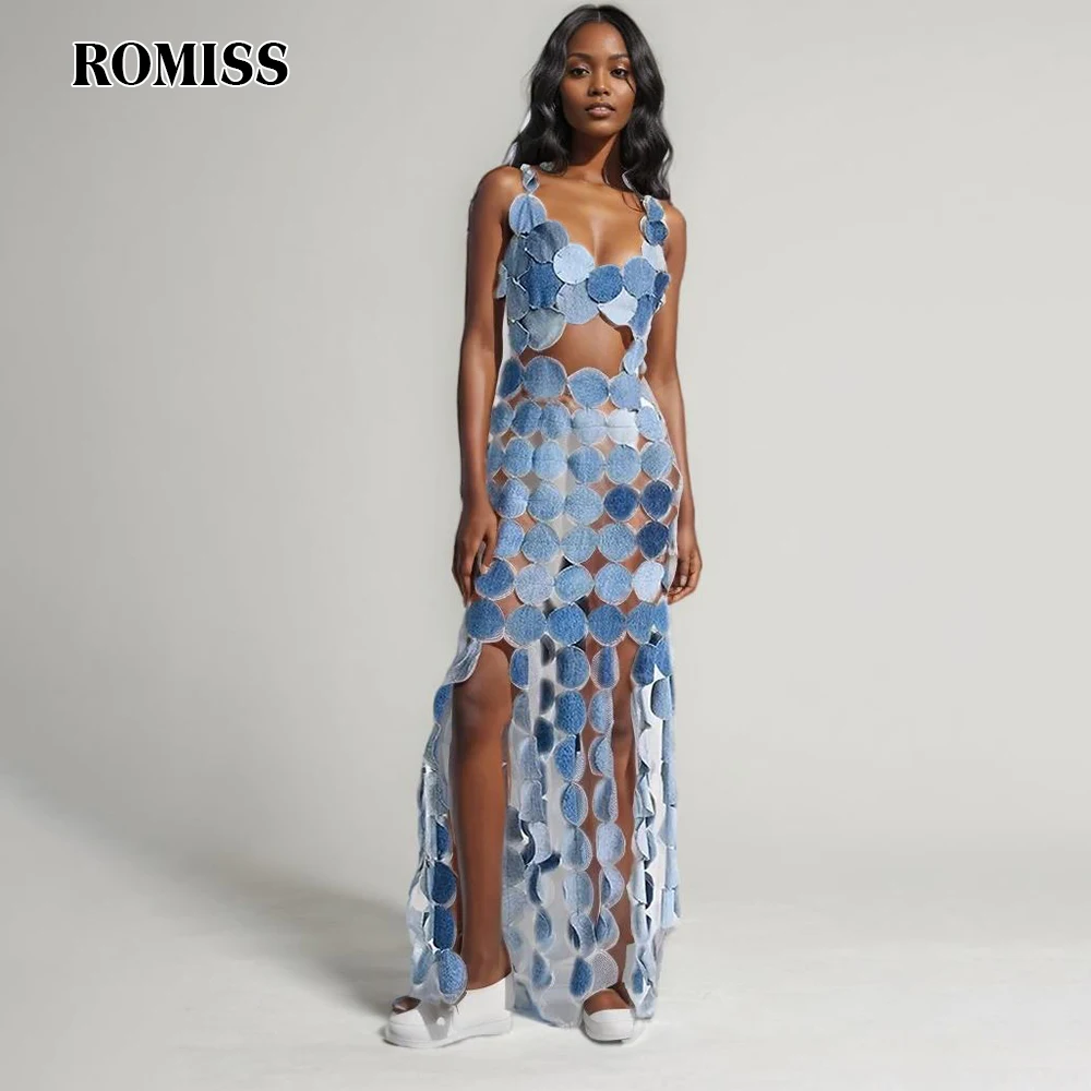 

ROMISS Solid Hollow Out Backless Dress For Women Square Collar Sleeveless High Waist Slimming Sexy Dresses Female Fashion Clothe