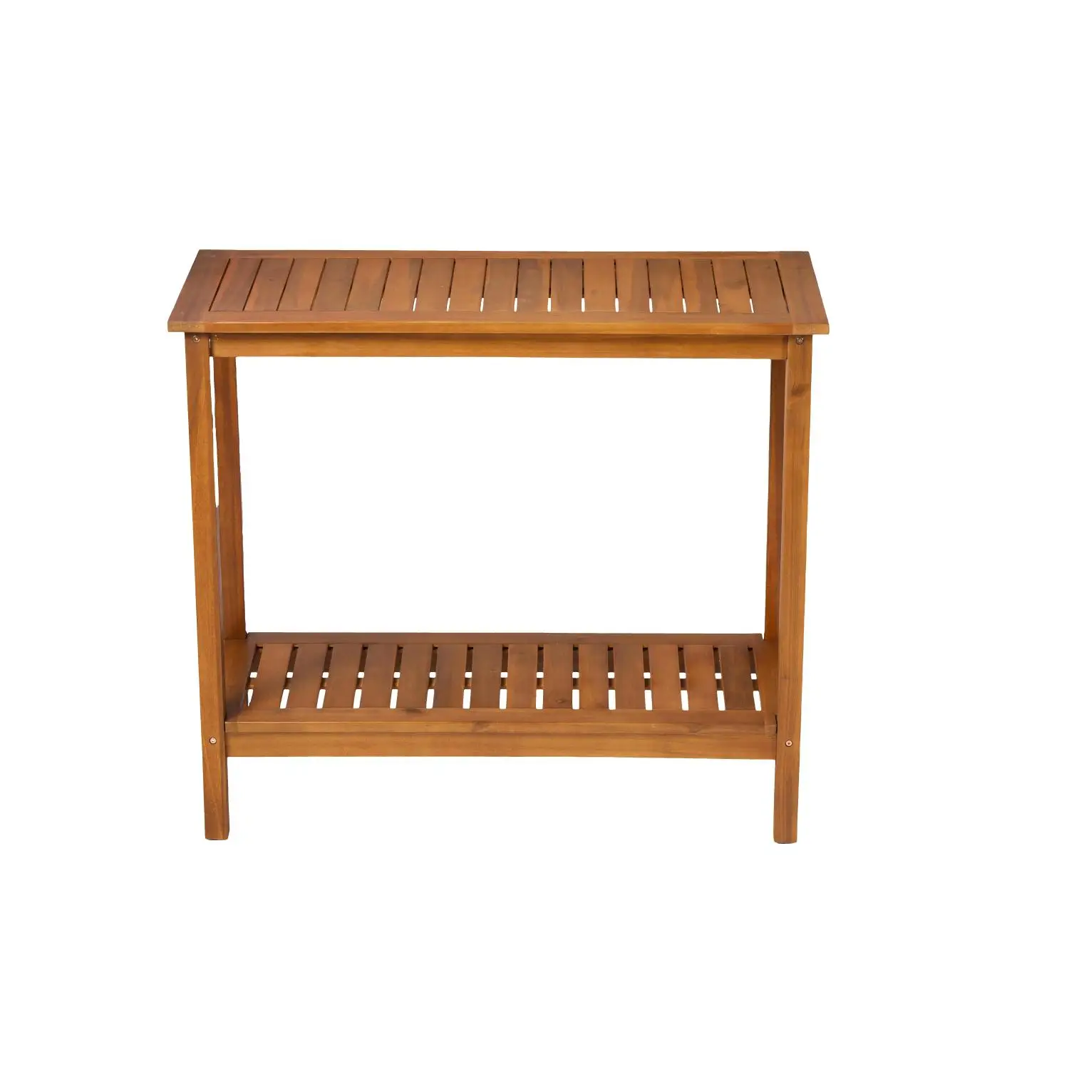 Wooden Workstation for Garden Balcony Garage, Acacia Console Potting Table Light Brown