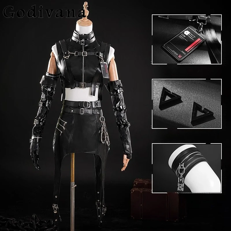 

Women's Abysswalker Suits Game Love and Deepspace Heroines Cosplay Costume Female Companion Black Uniform Skirt Outfit