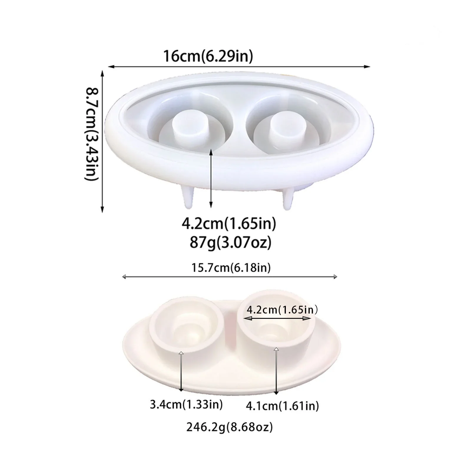 Boat Shape Double Hole Candlestick Silicone Mold DIY Plaster Candle Prnaments Decorative Silicone Mold Home Decor