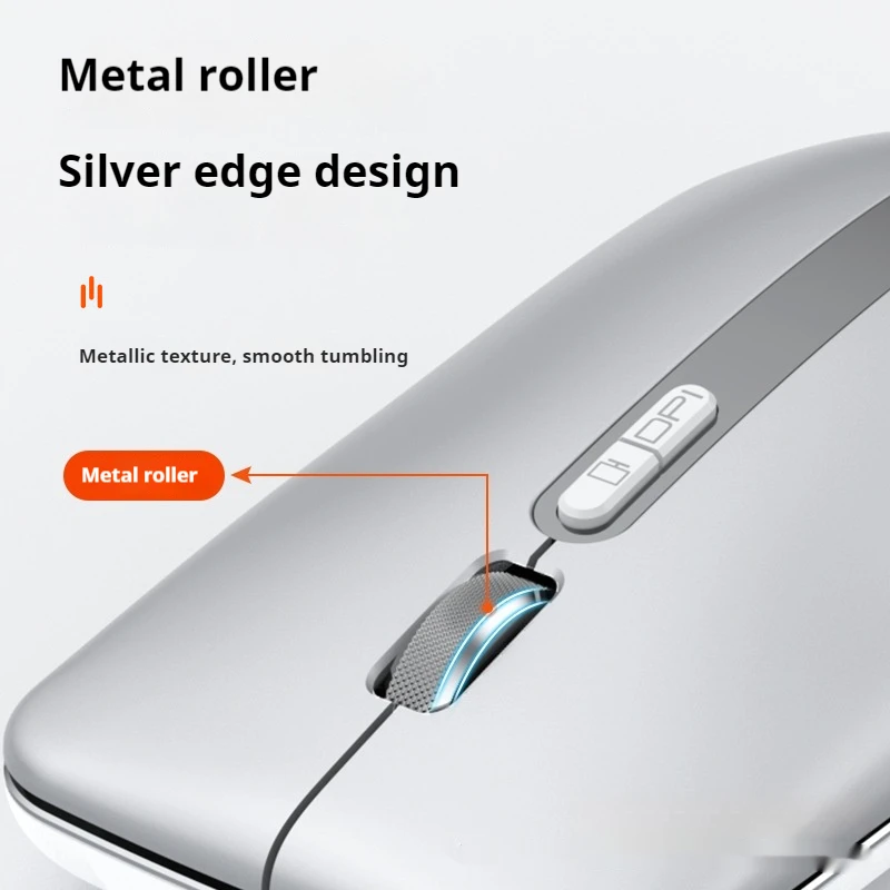 2024 New Wireless Rechargeable Mouse 2.4g Bluetooth Dual-Mode Mute Type-C Socket All-In-One Laptop Universal Accessories