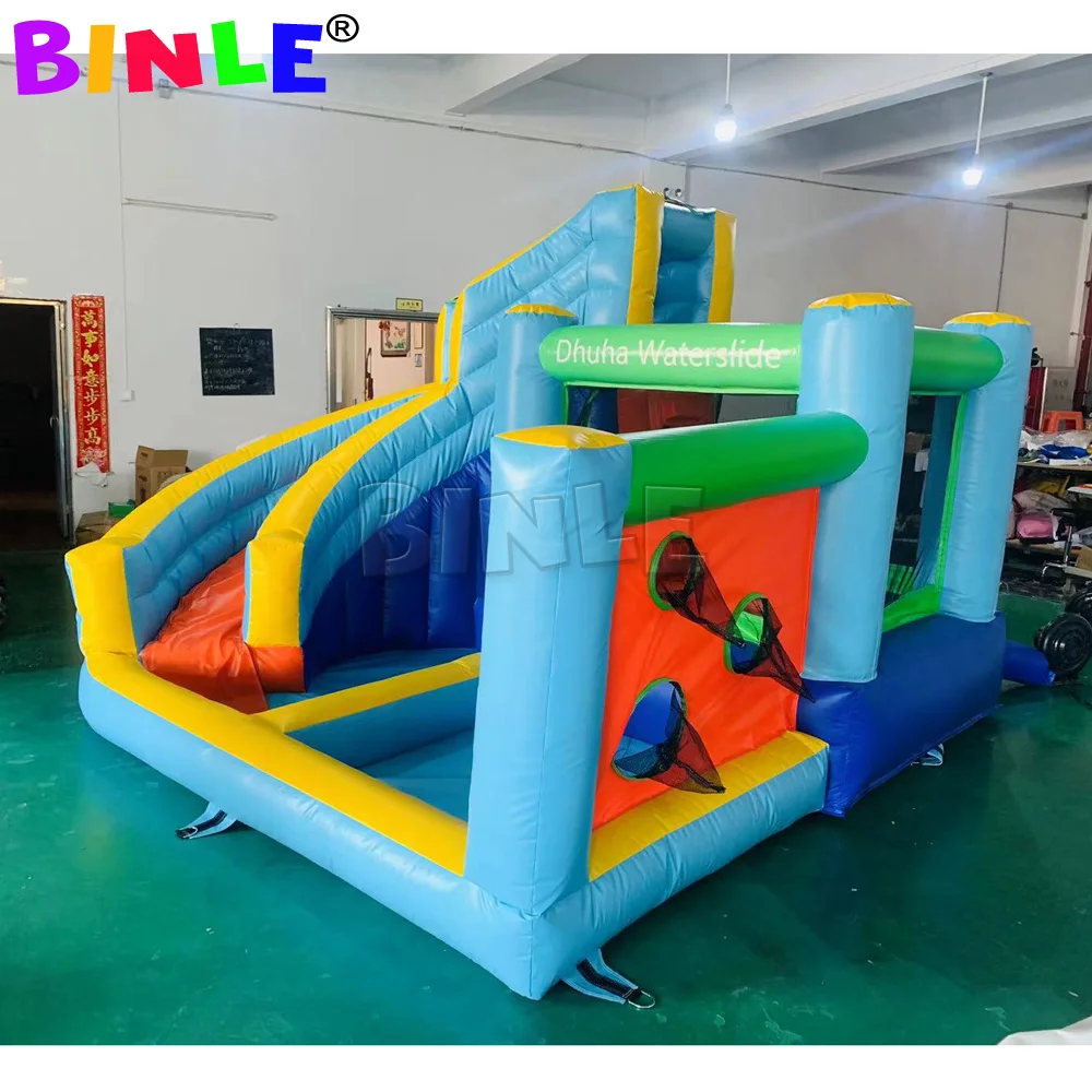 Kommerziellen Bunte Aufblasbare Wasser Rutsche Bounce Haus Mit Pool Für Kinder, Hinterhof Wasser Rutsche Combo Springen Prahler Outdoor