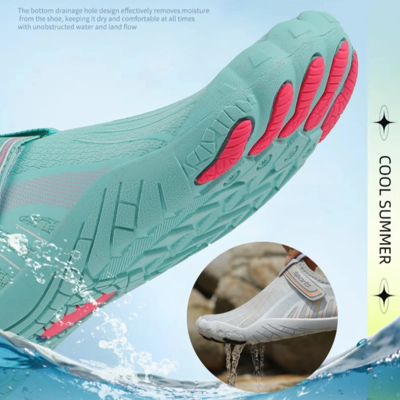 Breathable Beach Wading Shoes Men Women Quick Drying Aqua Sneakers Anti-slip Lightweight Water Shoes for Surfing Swim Boating