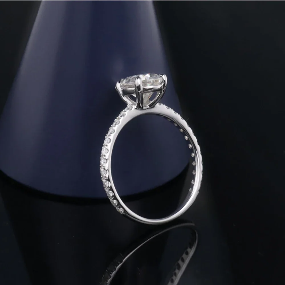 Water Drop Shape 1.5 Carat Real  Moissanite Engagement Rings For Women 100% 925 Sterling Silver Wedding Band Diamond Ring KUTPF