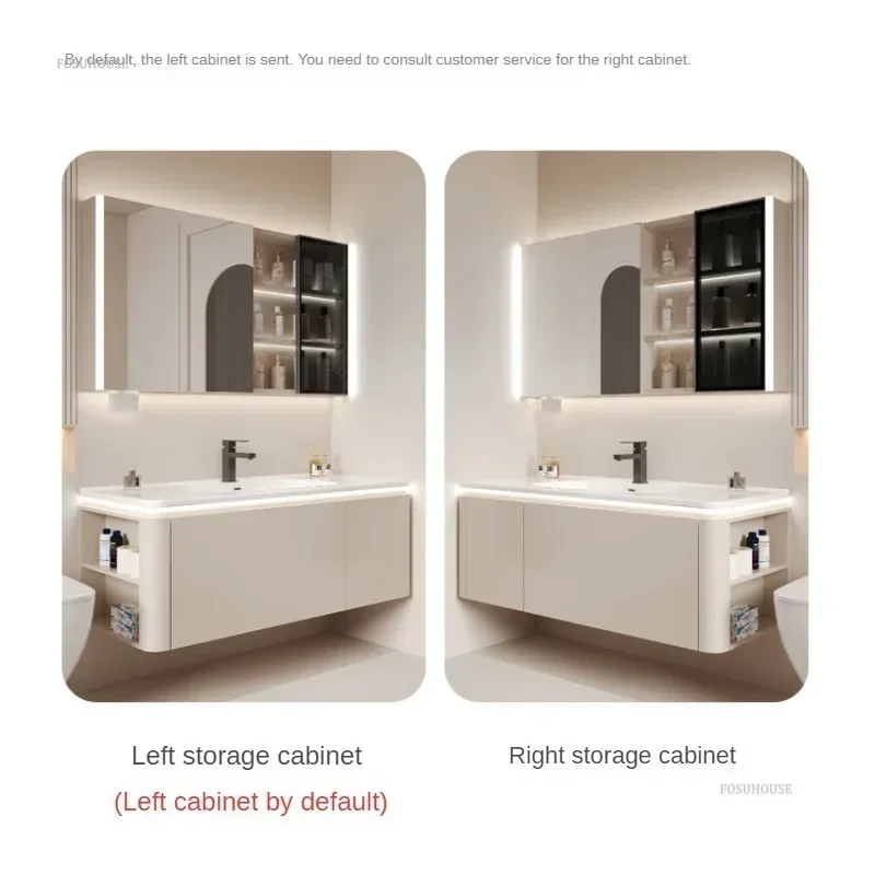 Modern Minimalist Bathroom Basin Storage Cabinets With Mirror Combination Bathroom Organizers And Vanity Home Furniture LVYS