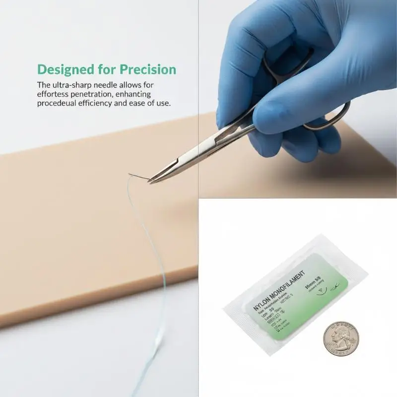 12 Pcs/Set Medical Needle Suture Nylon Monofilament Thread Suture Practice Kit
