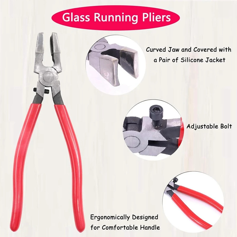 

2 Pcs Glass Cutting Tool Kit Glass Running Pliers HOT SALE