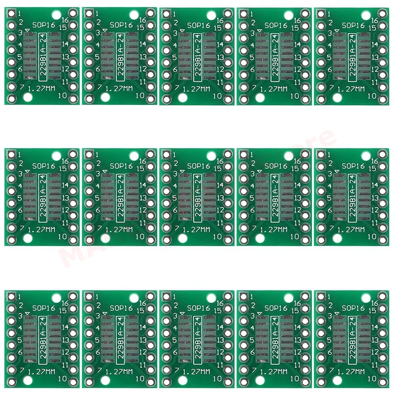 15Pcs SOIC-16 SOP-16 SSOP-16 to DIP-16 16 Pin Breakout Board