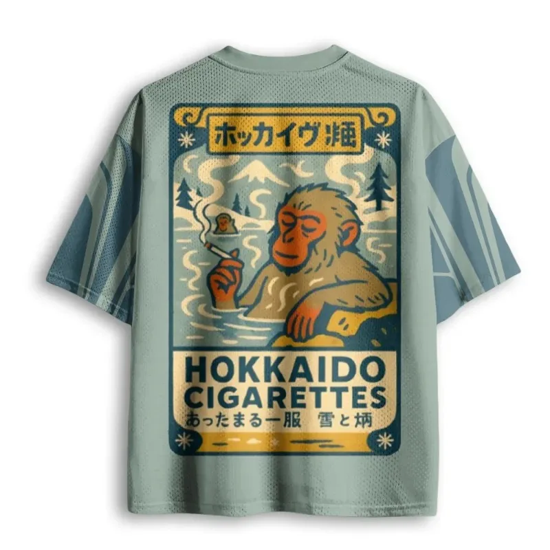 Summer Hot Selling Retro Fun Smoking Monkey Print V-neck Y2K Fashion Jersey for Adults Children Plus Size Casual Sports T-shirt