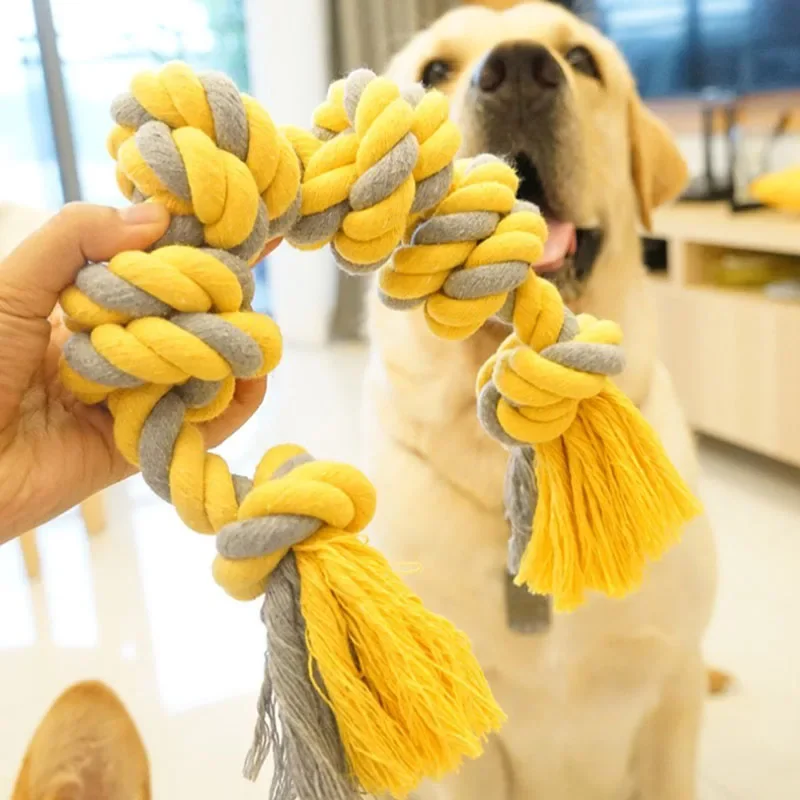 

53CM Cotton Chew Pets dogs Toys for Large Dogs Braided Bone Knot Rope Tooth Cleaning Tool Interactive Pet Products Toy